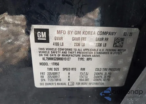 2021 Chevrolet Trailblazer Fwd Ls from USA, damaged, VIN KL79MMS28MB015127